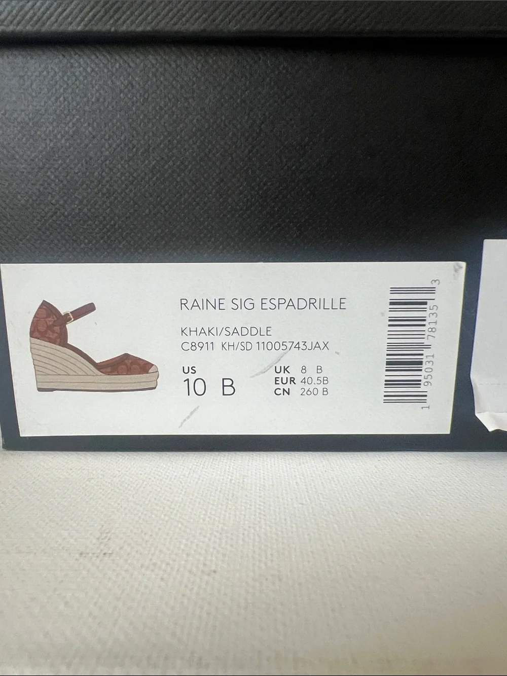 NWT Coach Tan Signature Canvas Espadrille Wedge Sandals